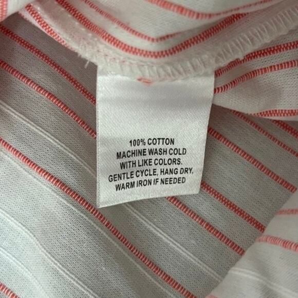 UNTUCKit Women’s Pink Pinstripe Cotton Tunic Top 3/4 Sleeve Sz 6 - Picture 4 of 4